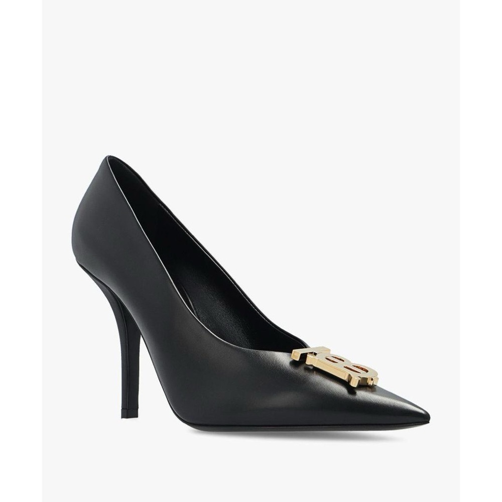 Burberry Black Leather Pumps with Gold Detail - Picture 2 of 7